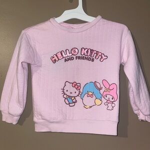 Little Girls Hello Kitty and Friends Pink Sweatshirt sz 5 Front and Back